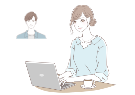 2ショットチャットの女性イラスト