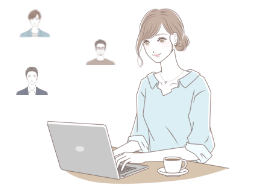 パーティチャットの女性イラスト