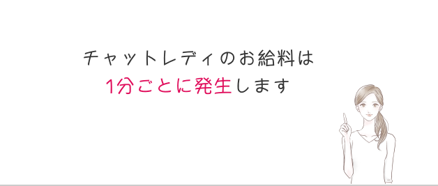 チャットレディのお給料は1分ごとに発生しますイラスト