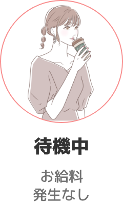 休憩中の女性のイラスト